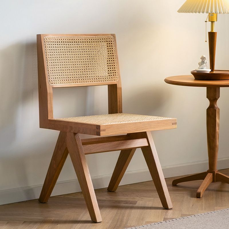 Natural Scandinavian Dining Chairs Rubber Wood Low Back Dining Side Chair Clearhalo 'Dining Chairs' 'Dining Tables & Seating' 'dining_chair' 'furn' 'furn_dining_chair' 'Furniture' 'Kitchen & Dining Furniture' 1200x1200_c16c1257-c6de-4d80-b77d-de6ab5beffbf