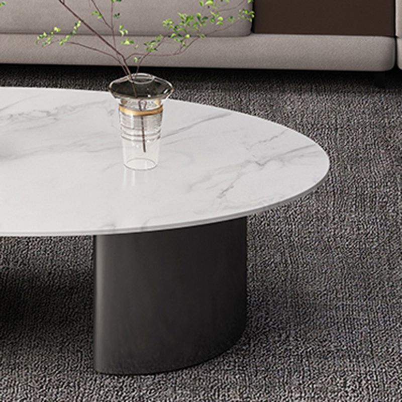 Glam Slate Coffee Cocktail Table Frame Oval Coffee Table for Home Clearhalo 'Coffee & Accent Tables' 'Coffee Tables' 'coffee_tables' 'furn' 'furn_coffee_tables' 'Furniture' 'Living Room Furniture' 1200x1200_c16d74f5-433f-4981-9017-cc5e81454458