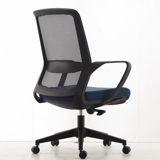 コンテンポラリーアームチェア固定アームホイール調整可能なシート高さのオフィスチェア