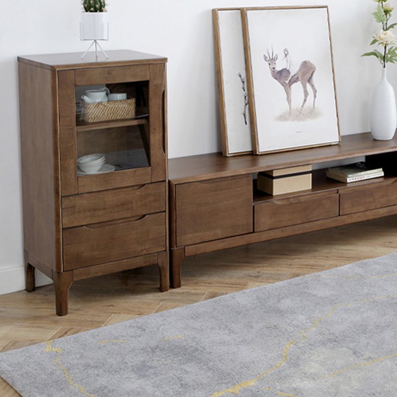 Two Drawer Accent Cabinet Rectangular Wooden and Glass 1-Door Cabinet Clearhalo 'Cabinets & Chests' 'cabinets_chests' 'furn' 'furn_cabinets_chests' 'Furniture' 'Living Room Furniture' 1200x1200_c171a8da-935a-4116-9f6e-564e23a4e24e