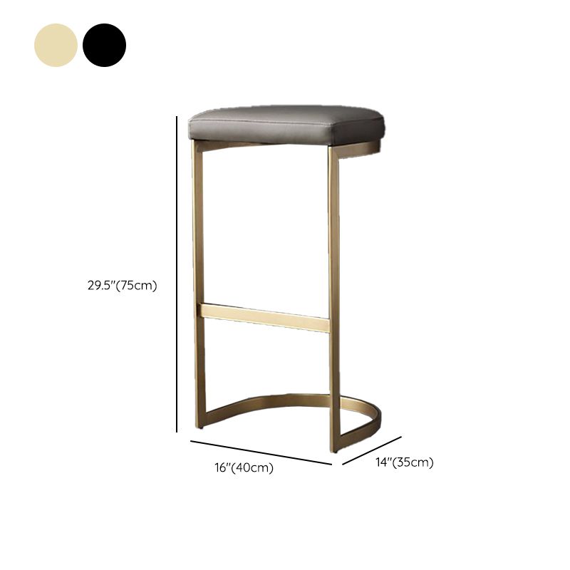 Tabourets de salle à manger glamour rembourrés des tabourets de bar sans base avec une base en métal