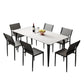 Contemporary Dining Set with Sintered Stone Dining Table and Padded Chairs Clearhalo 'Dining Room Sets' 'Dining Tables & Seating' 'dining_room_set' 'furn' 'furn_dining_room_set' 'Furniture' 'furniture_dining_room_set' 'Kitchen & Dining Furniture' 'kitchen&dining_furn' 'kitchen' 1200x1200_c173259e-e040-49e8-9f81-06fbd5caab2c