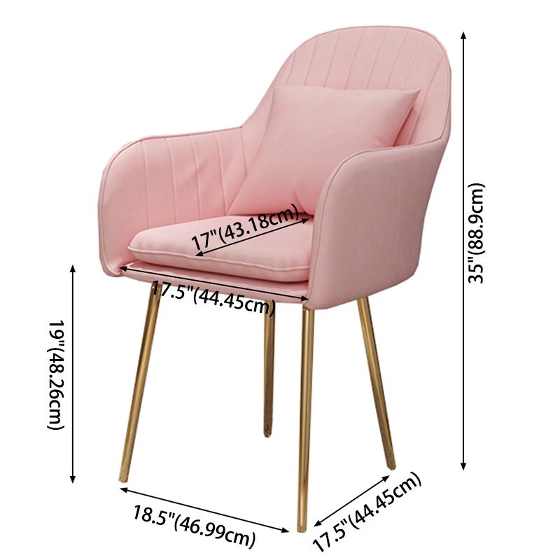 Glam Dining Arm Chair Solid Back Side Chair with 4 Metal Legs for Home Use Clearhalo ' kitchen&dining_furn' 'Dining Chairs' 'Dining Tables & Seating' 'dining_chair' 'furn' 'furn_dining_chair' 'Furniture' 'furniture_dining_chair' 'Kitchen & Dining Furniture' 'kitchen' 1200x1200_c174006a-a8f7-44a6-a3df-6bc7fd5b440f