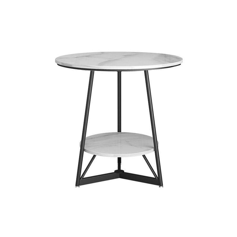 Modern Style Round Sintered Stone Top Gold/Black Metal Base Side Table Clearhalo 'Coffee & Accent Tables' 'End & Side Tables' 'end_side_table' 'end_side_tables' 'furn' 'furn_end_side_tables' 'Furniture' 'furniture_end_side_table' 'Living Room Furniture' 1200x1200_c1749b53-01c7-478f-a463-584b15a5555a