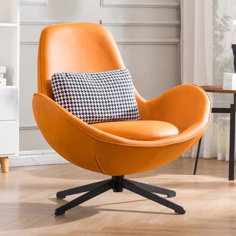 33.07" L x 30.31" W x 33.46" H Faux Leather Flared Arms Chair for Bedroom Clearhalo 'Accent Chairs' 'accent_chairs' 'Chairs & Seating' 'furn' 'furn_accent_chairs' 'Furniture' 'furniture_accent_chairs' 'Living Room Furniture' 1200x1200_c175971b-4a99-4f72-9279-778532684796