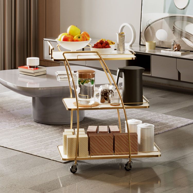 モダンなシンプルなオープンストレージキッチントロリー長方形のダイニングルーム準備テーブル