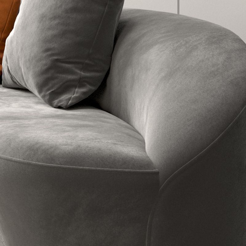 Contemporary Velvet Armless Sofa with Tight Back for Apartment