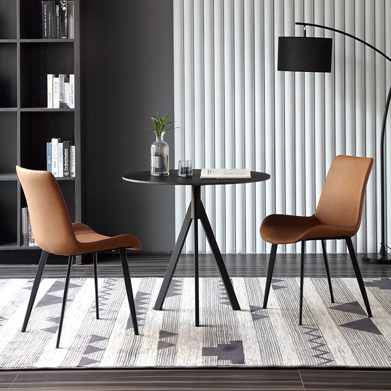 Modern Style Sintered Stone Dining Room Set Black Round Formal Dining Table Furniture Clearhalo 'Dining Room Sets' 'Dining Tables & Seating' 'dining_room_set' 'furn' 'furn_dining_room_set' 'Furniture' 'furniture_dining_room_set' 'Kitchen & Dining Furniture' 'kitchen&dining_furn' 'kitchen' 1200x1200_c17995b5-08a7-4516-829f-fa04b111d237