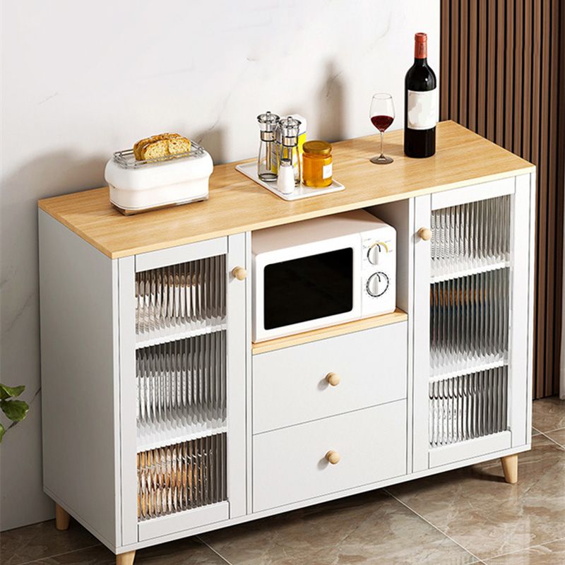 Modern Style Dining Server 2-drawer Sideboard Table with Open Storage Clearhalo 'buffet_sideboard' 'Buffets & Sideboards' 'furn' 'furn_buffet_sideboard' 'Furniture' 'Kitchen & Dining Furniture' 1200x1200_c179dc3c-6d9f-40a8-bae5-a8962ea57e02