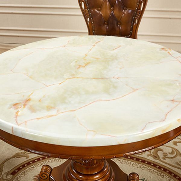Round 4 Legs Victorian Style Dining Table Sintered Stone Fixed Table for Kitchen Clearhalo ' dining_table' 'Dining Tables & Seating' 'Dining Tables' 'furn' 'furn_dining_table' 'Furniture' 'furniture_dining_table' 'Kitchen & Dining Furniture' 'kitchen&dining_furn' 'kitchen' 'kitchen_dining_table' 1200x1200_c17a75b1-544a-4f37-ad48-7c43414ddaaa