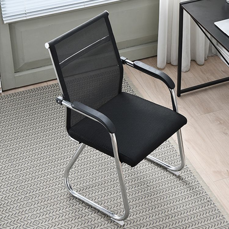 Silver Metal Mesh Modern Conference Chair Mid-Back and High Back Conference Chair Clearhalo 'furn' 'furn_office_chair' 'Furniture' 'furniture_office_chair' 'Office Chairs' 'Office Furniture' 'office_chair' 1200x1200_c17a9dca-7b0a-401d-a318-d10eba3d8e66
