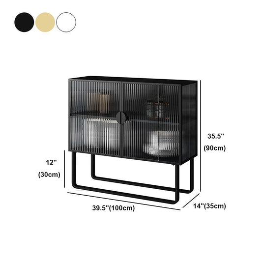 Tabella della credenza da 36 '' in altezza vetro a due porte server buffet per soggiorno