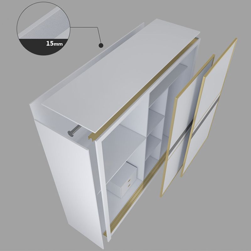 Armario blanco moderno para gabinete de madera fabricada en casa con puertas correderas