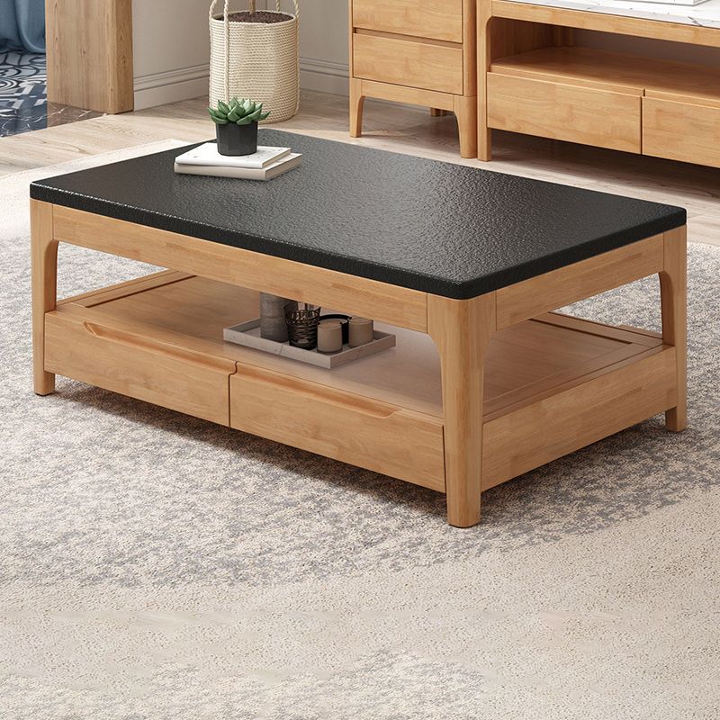 4 Legs Rectangular Coffee Table Made of Solid Wood/black/walnut/white Cocktail Table Clearhalo 'Coffee & Accent Tables' 'Coffee Tables' 'coffee_tables' 'furn' 'furn_coffee_tables' 'Furniture' 'furniture_coffee_tables' 'Living Room Furniture' 1200x1200_c17dcc6e-86c0-4be2-8ea1-951d5f38d29e