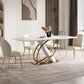 Glam Dining Furniture Set 1/4/5/6/7 Pcs Sintered Stone Dining Table and Chairs