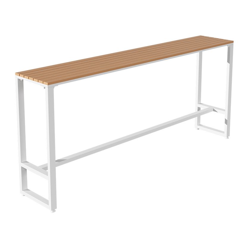 White Modern Pub Height Dining Table Outdoor Wood Footrest Bar Height Cocktail Table Clearhalo 'Bar Furniture' 'Bar Tables' 'bar_tables' 'furn' 'furn_bar_tables' 'Furniture' 'furniture_bar_tables' 'Kitchen & Dining Furniture' 'kitchen&dining_furn' 'kitchen' 1200x1200_c18015dd-2530-4a4a-b573-2e8cc224b351