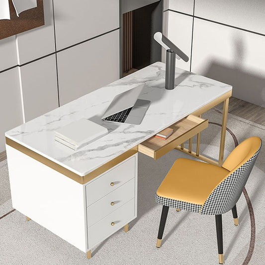 Bureau d'écriture en pierre industrielle bureau en métal rectangulaire pour le bureau