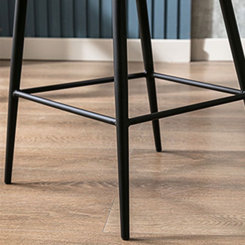 Contemporary Metal Upholstered Barstool Bristol Bar Stool with Low Back for Kitchen Clearhalo 'Bar Furniture' 'Bar Stools' 'bar_stools' 'furn' 'furn_bar_stools' 'furniture_bar_stools' 'Kitchen & Dining Furniture' 'kitchen&dining_furn' 'kitchen' 'kitchen_furn' Furniture' 1200x1200_c1817c32-09a7-4401-b5e4-3df74b9185a4