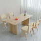 Rechthoekige eettafelset 1/2/5 stuks massief houten eettafel en stoelen