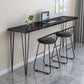 Contemporary Living Room Metal Legs Upholstered Bar Stool with Footrest