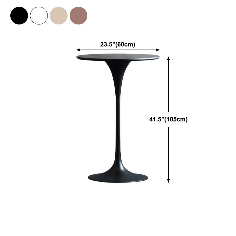 Industrial Metal Bar Table Round Top 41.3"H Pedestal Bistro Table for Cafe and Breakroom Clearhalo 'Bar Furniture' 'Bar Tables' 'bar_tables' 'Furniture' 'furniture_bar_tables' 'Kitchen & Dining Furniture' 'kitchen&dining_furn' 'kitchen' 1200x1200_c1837659-9614-4ad1-b14a-7e695fc884e8