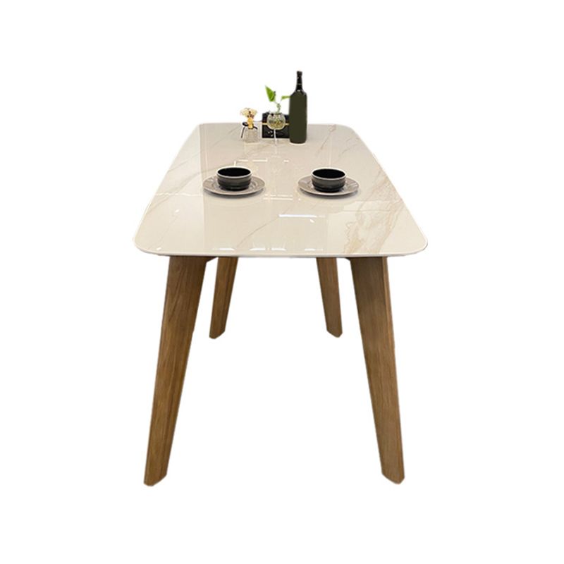 Tavolo da pranzo altezza standard minimalista set con 4 sedie da cucina imbottite