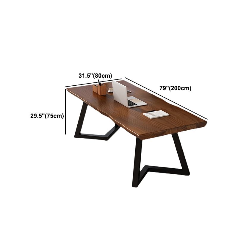 Solid Wood Home Working Table Industrial Wood Color Office Table Clearhalo 'furn' 'furn_office_desk' 'Furniture' 'furniture_office_desk' 'Office Desks' 'Office Furniture' 'office_desk' 1200x1200_c1849fb6-bf32-4f53-90cc-61e60aaf43fe