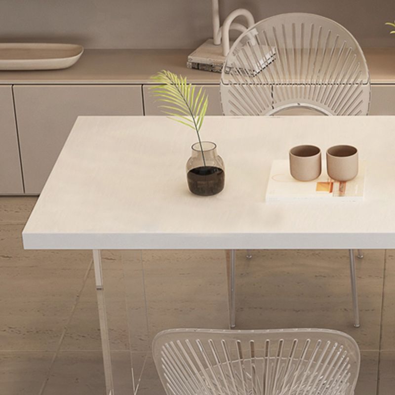 Table à manger de base en acrylique rectangle Table de piédestal en pierre moderne