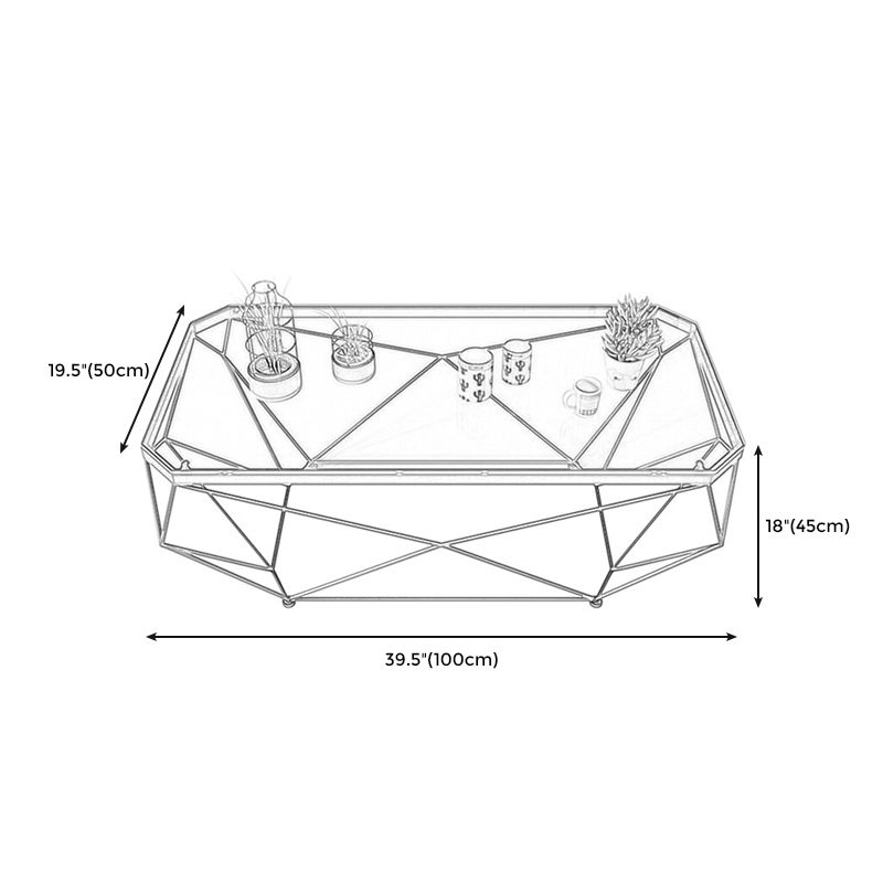 Contemporary Glass Cocktail Table Frame Coffee Table for Dining Room Clearhalo 'Coffee & Accent Tables' 'Coffee Tables' 'coffee_tables' 'furn' 'furn_coffee_tables' 'Furniture' 'furniture_coffee_tables' 'Living Room Furniture' 1200x1200_c185ee11-6ab3-4208-a40a-218bed2a4bd5