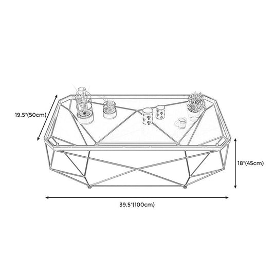 Contemporary Glass Cocktail Table Frame Coffee Table for Dining Room Clearhalo 'Coffee & Accent Tables' 'Coffee Tables' 'coffee_tables' 'furn' 'furn_coffee_tables' 'Furniture' 'furniture_coffee_tables' 'Living Room Furniture' 1200x1200_c185ee11-6ab3-4208-a40a-218bed2a4bd5