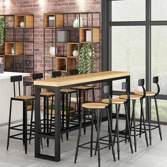 Solid Wood Pub Dining Set 1/2/5/9 Pieces Rectangle Indoor Glam Counter Height Set Clearhalo 'Bar Furniture' 'furn' 'furn_home_bar_bar_sets' 'Furniture' 'Home Bars & Bar Sets' 'home_bar_bar_sets' 'Kitchen & Dining Furniture' 1200x1200_c1873858-a441-454a-9e3e-36785c13c9c8