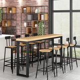 Solid Wood Pub Dining Set 1/2/5/9 Pieces Rectangle Indoor Glam Counter Height Set Clearhalo 'Bar Furniture' 'furn' 'furn_home_bar_bar_sets' 'Furniture' 'Home Bars & Bar Sets' 'home_bar_bar_sets' 'Kitchen & Dining Furniture' 1200x1200_c1873858-a441-454a-9e3e-36785c13c9c8