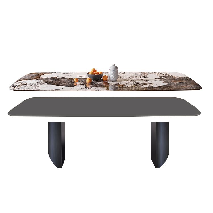 Sintered Stone Dining Table Set 1/4/5/7 Pieces Rectangle Contemporary Dining Set Clearhalo 'Dining Room Sets' 'Dining Tables & Seating' 'dining_room_set' 'furn' 'furn_dining_room_set' 'Furniture' 'Kitchen & Dining Furniture' 1200x1200_c1882200-d078-4f91-9fc6-482f0ad9bc51