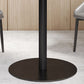 Mesa de comedor de piedra gris con base metálica, mesa de comedor redonda moderna para el hogar