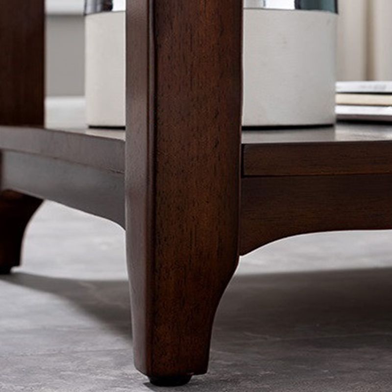 Tabla lateral de acento cuadrado de nogal 21.65 "/23.62" H Madera 4 Pats Table lateral