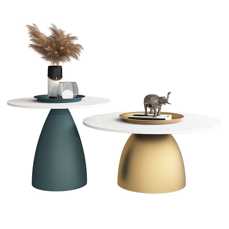 Table basse de fer moderne / pierre moderne du milieu du siècle Dia 23,6 "/31,5" table de cocktails