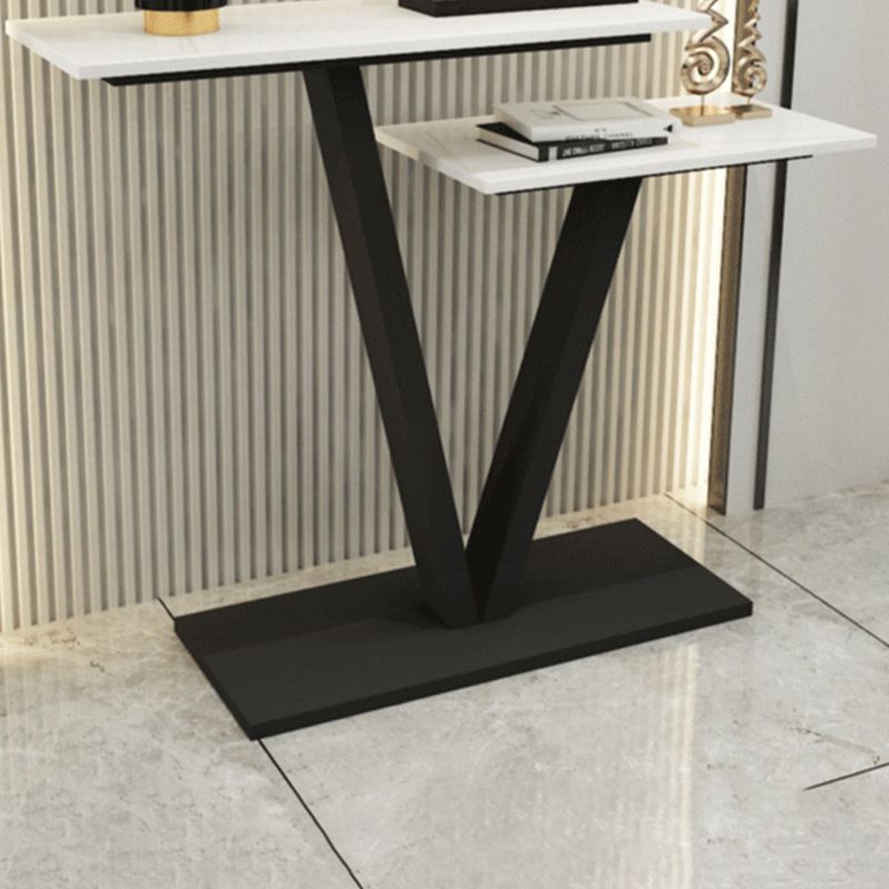 Tavolo da divano resistente alle macchie di piedistallo rettangolo glam