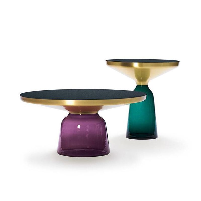 Pedestal 1 Single Coffee Table Metal and Glass Statement Cocktail Table Clearhalo 'Coffee & Accent Tables' 'Coffee Tables' 'coffee_tables' 'furn' 'furn_coffee_tables' 'Furniture' 'furniture_coffee_tables' 'Living Room Furniture' 1200x1200_c18f67e2-d420-446d-a883-139e89a1175d