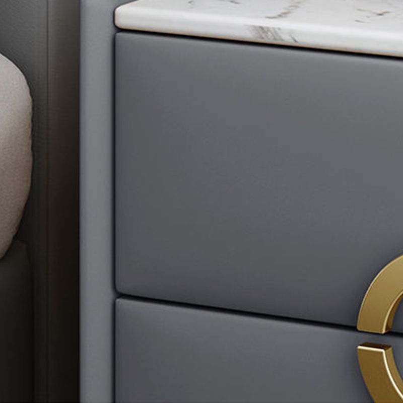 Table de nuit de chevet de lit contemporain avec 2 tiroirs