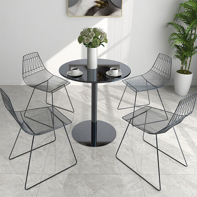 Round Metallic Side Table Contemporary Pedestal Side End Table Clearhalo 'Coffee & Accent Tables' 'End & Side Tables' 'end_side_table' 'Furniture' 'furniture_end_side_table' 'Living Room Furniture' 1200x1200_c18fe42c-926b-4deb-8ce9-7ec2d0cc005e