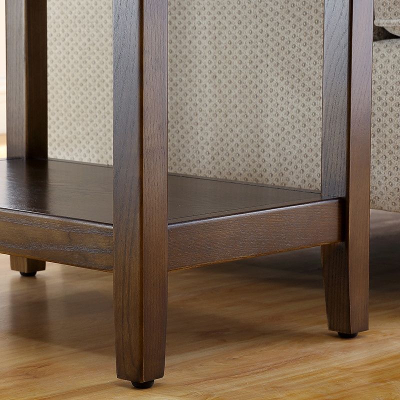 4 Legs Base Black Walnut/walnut Rectangle in Ash Wood Side Table