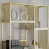 11.81"W Bookshelf Open Back Glam Style Bookcase for Study Room Home Office Clearhalo 'Bookcases' 'furn' 'furn_bookcases' 'Furniture' 'furniture_bookcases' 'kitchen' 'kitchen_bookcases' 'Living Room Furniture' 'Office Furniture' 1200x1200_c191d3e3-a7ca-474f-b830-dc6322f0ff18