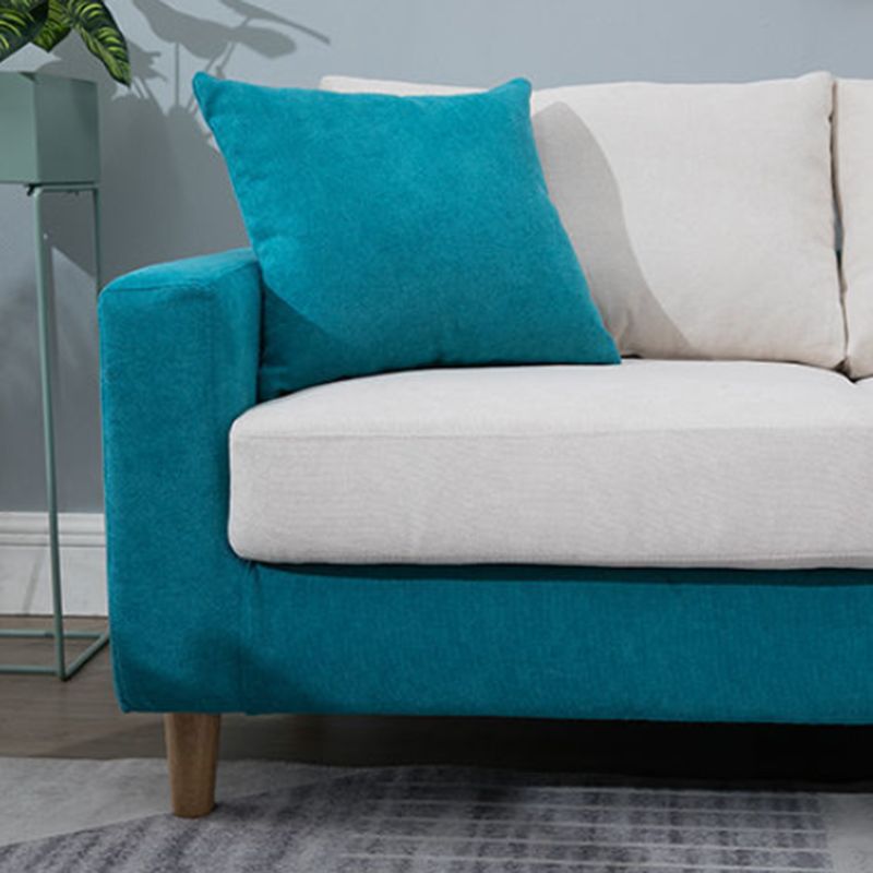 Loose Back Square Arm Sofa 2-Sitzer Stoffkissen Liebesseat mit Lagerung