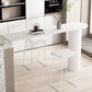 Modern Marble Bistro Table with Specialty Table Top Double Pedestal Table- 41.3" H Clearhalo 'Bar Furniture' 'Bar Tables' 'bar_tables' 'furn' 'furn_bar_tables' 'Furniture' 'furniture_bar_tables' 'Kitchen & Dining Furniture' 1200x1200_c19744c2-67b7-4189-bbce-879df87870ef