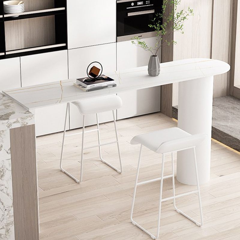 Modern Marble Bistro Table with Specialty Table Top Double Pedestal Table- 41.3" H Clearhalo 'Bar Furniture' 'Bar Tables' 'bar_tables' 'furn' 'furn_bar_tables' 'Furniture' 'furniture_bar_tables' 'Kitchen & Dining Furniture' 1200x1200_c19744c2-67b7-4189-bbce-879df87870ef