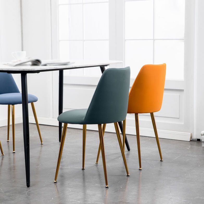 Scandinavian Glam Style Metal Solid Back Side Chair Colorful Chair Sets Clearhalo ' kitchen&dining_furn' 'Dining Chairs' 'Dining Tables & Seating' 'dining_chair' 'furn' 'furn_dining_chair' 'Furniture' 'furniture_dining_chair' 'Kitchen & Dining Furniture' 'kitchen' 1200x1200_c199a383-7d5b-44bb-98dd-e85cb35bf414