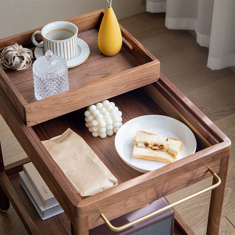 Modernistic Accent Side Table Solid Wood with Storage Living Room Double Tier Clearhalo 'Coffee & Accent Tables' 'End & Side Tables' 'end_side_tables' 'furn' 'furn_end_side_tables' 'Furniture' 'Living Room Furniture' 1200x1200_c19a24f6-187a-42b0-9b62-e556945317ca