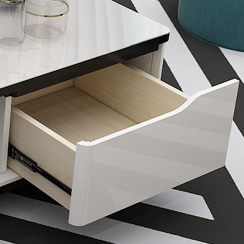 17.7 " Tall Contemporary Wood 4 Legs Glass/slate Rectangular Top Coffee Table with Drawers Clearhalo 'Coffee & Accent Tables' 'Coffee Tables' 'coffee_tables' 'furn' 'furn_coffee_tables' 'Furniture' 'furniture_coffee_tables' 'Living Room Furniture' 1200x1200_c19caa4a-4372-4e37-8696-8f21aa42c1fd