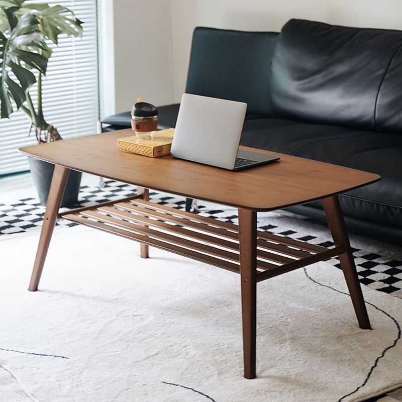 Rectangular Wood Coffee Table Contemporary 4 Legs Cocktail Table Clearhalo 'Coffee & Accent Tables' 'Coffee Tables' 'coffee_tables' 'furn' 'furn_coffee_tables' 'Furniture' 'Living Room Furniture' 1200x1200_c19e02df-c89e-44ff-9bad-00f2156ff386