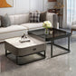 Modern 2 Nesting Glass Coffee Table Set Steel Frame Base 1 - Drawer Cocktail Table Clearhalo 'Coffee & Accent Tables' 'Coffee Tables' 'coffee_tables' 'furn' 'furn_coffee_tables' 'Furniture' 'Living Room Furniture' 1200x1200_c1a3b4f4-159a-46a4-8841-3073509f4377